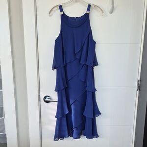 S.L. Fashions Royal Blue High Low Dress
